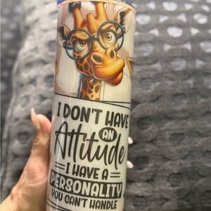 Giraffe Attitude Tumbler - White